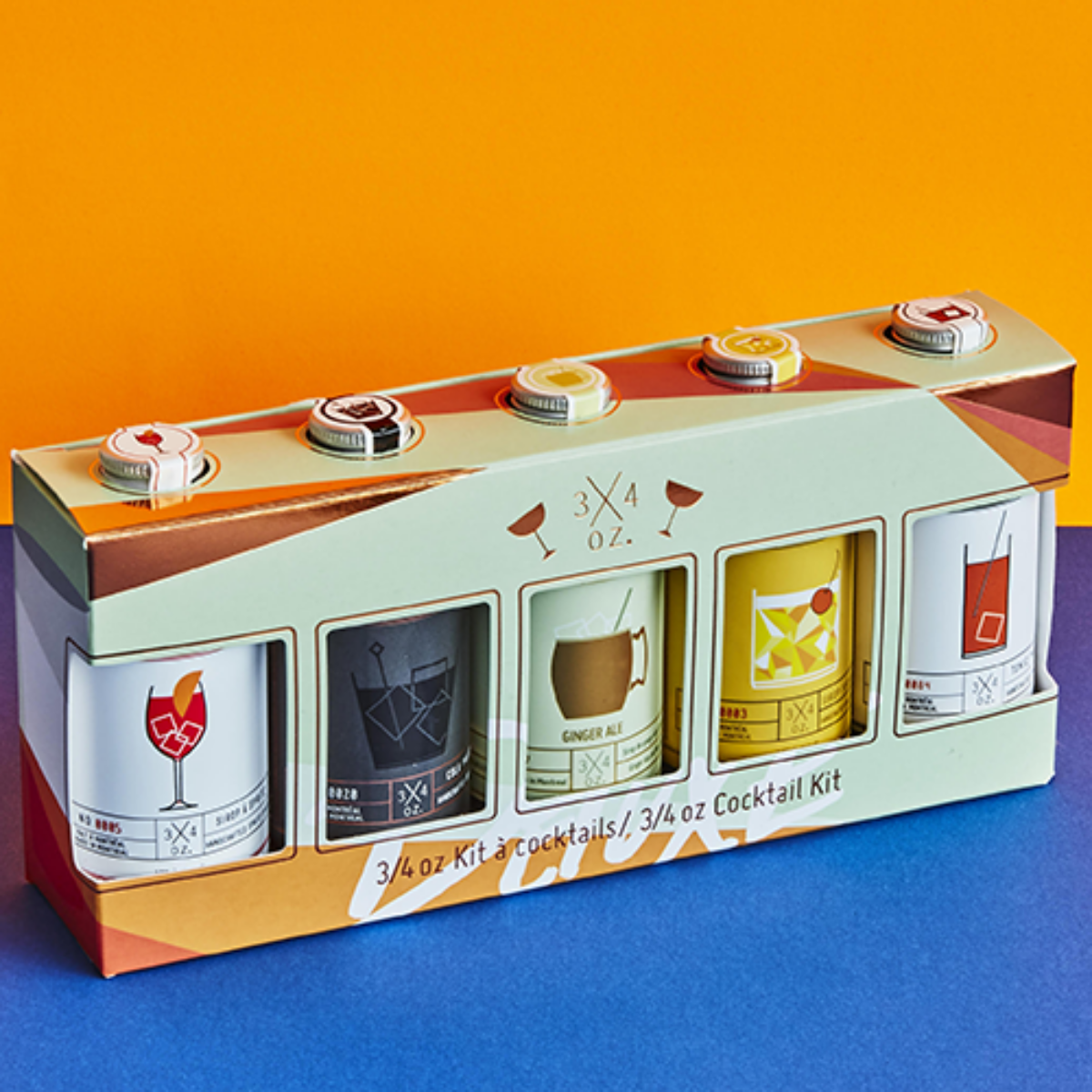 Coffret Kit Sirops cocktails deluxe - Tonic -Cola - Ginger Ale - Sirop sur au miel -Spritz - Sirop à cocktail - ¾Oz 5 x 120 ml