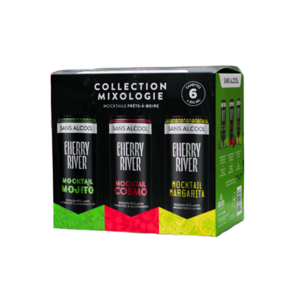 Collection Mixologie - Cosmo - Margarita - Mojito - Prêt-à-boire sans alcool - Cherry River 6 x 355ml