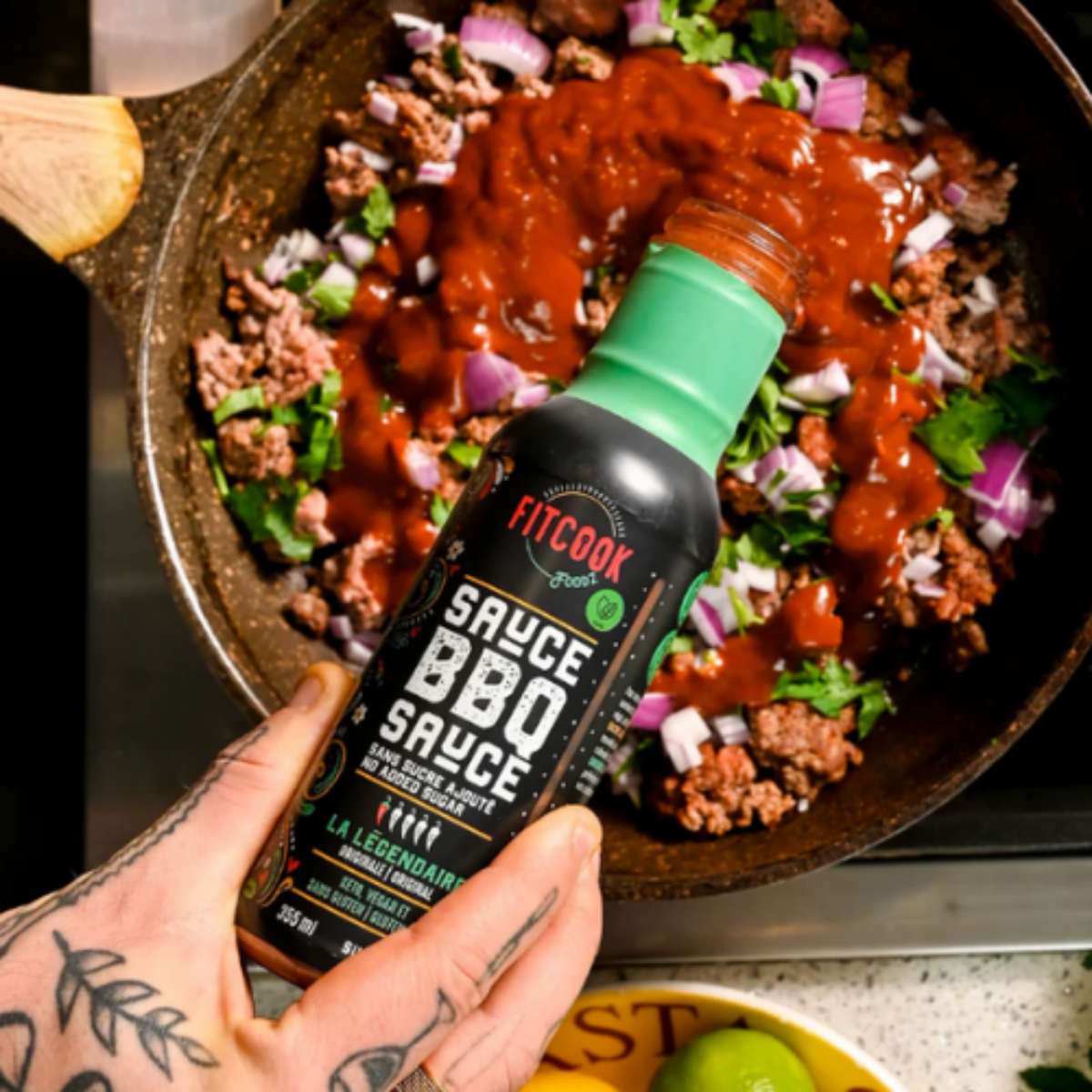 Sauce BBQ - La Légendaire - Sans Sucre - Faible en calorie - Fitcook Fodz 355 ml