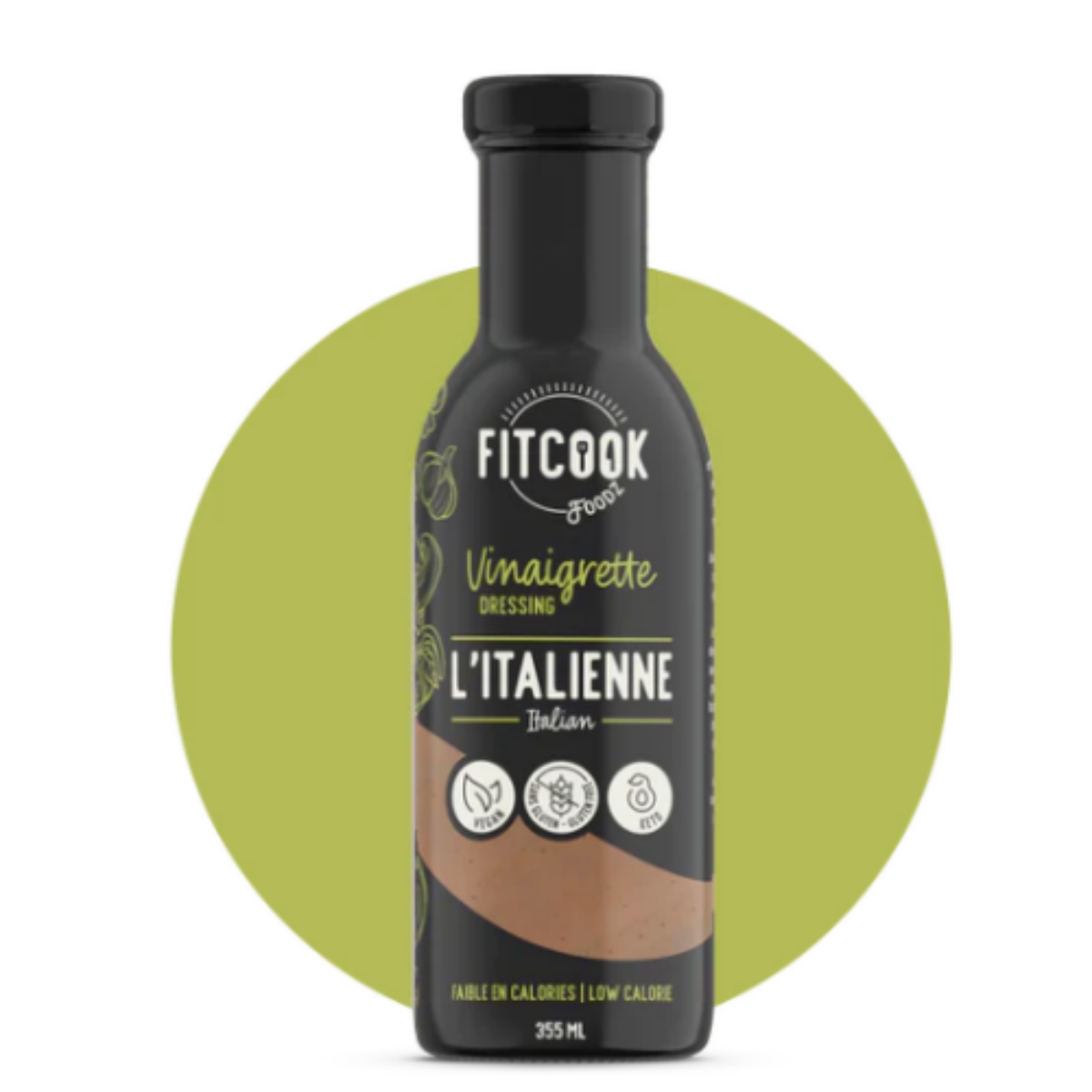 Vinaigrette L'Italienne - Sans Sucre - Faible en calorie - Fitcook Fodz 355 ml