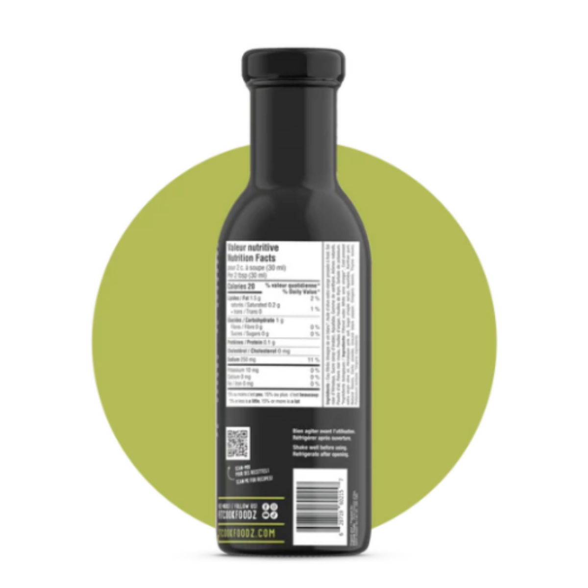 Vinaigrette L'Italienne - Sans Sucre - Faible en calorie - Fitcook Fodz 355 ml