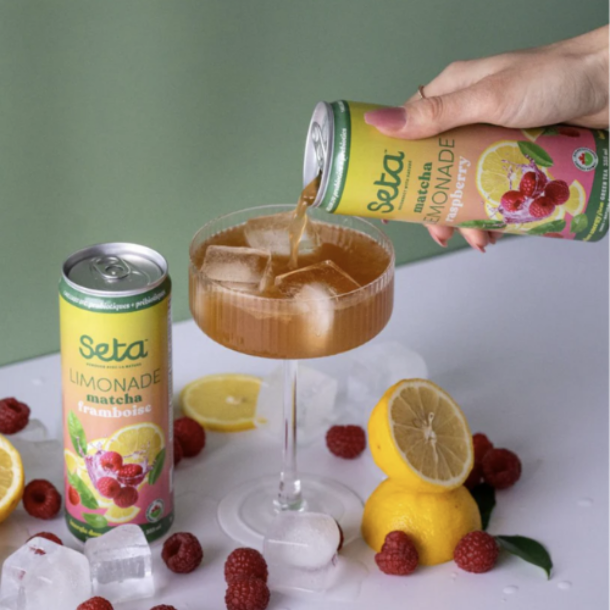 Limonade Matcha Framboise- Prêt-à-boire sans alcool - SETA Organic 4 x 355 ml